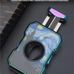 Van Gogh Starry Night HONEST Cigar Cutter, Portable Stainless Steel Metal V-Blade Artistic Van Gogh Sharp Spring Pliers