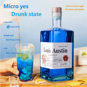 Genuine 21% ABV Blue Orange Flavor Liqueur, a premium liqueur cocktail base, perfect for gifting, available in a single bottle