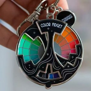 Color Fidget Enamel Pin, Tonal Color Wheel Rotator Keychain Hanger